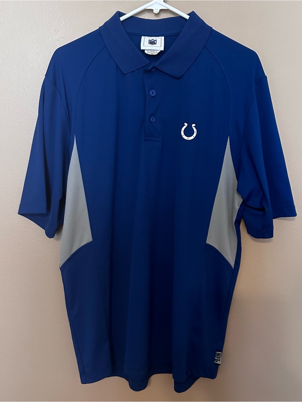 NFL Men's Indianapolis Colts Polo Royal Blue/Gray Mens L Official Coach